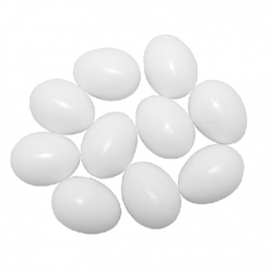 Plastikinis vištos kiaušinis, baltas, pilnaviduris